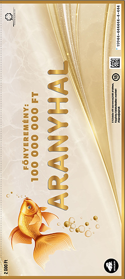 A képen az Aranyhal sorsjegy szerepel