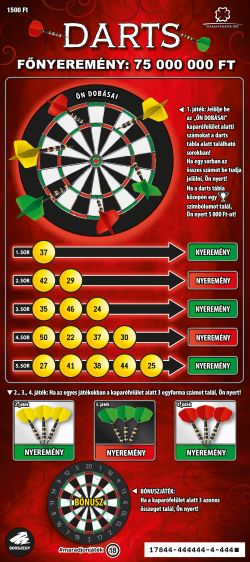 A képen a Darts sorsjegy látható