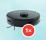 A képen egy robotporszívó látható