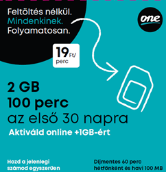One - 2 GB, 100 perc az első 30 napra
