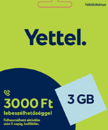 A képen egy SIM kártya + 3GB 5 napos mobilnet extra szolgáltatás látható