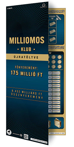 A képen a Milliomos klub sorsjegy látható