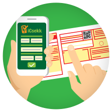 A graifikán az iCsekk applikációban ellenörzik a sárga csekk adatait