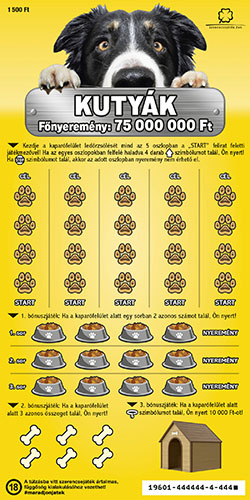 A képen a Kutyák sorsjegy látható